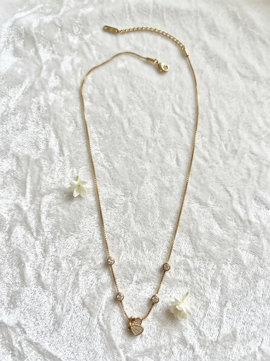 Butterfly & Vibrant Stone Necklace