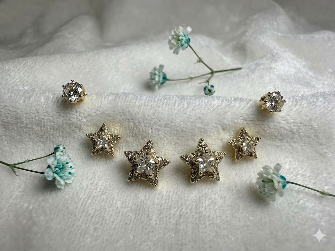 Celestial Sparkle Stud Earrings Set