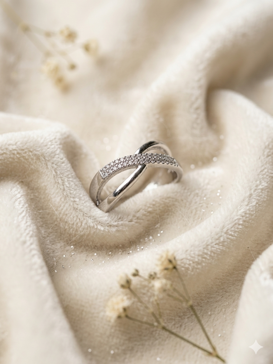 Diamond Infinity Silver Ring
