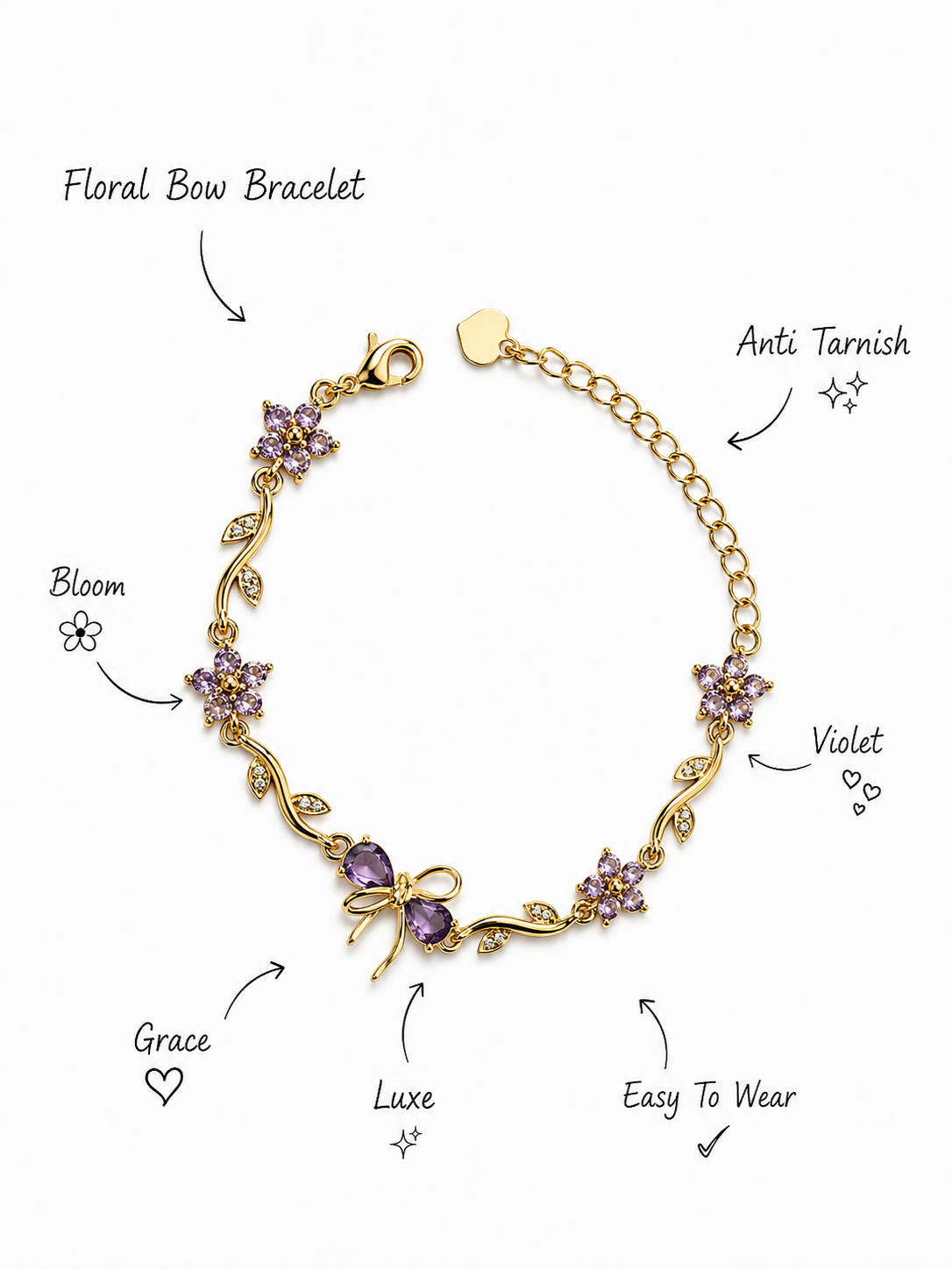 Floral Bow Bracelet
