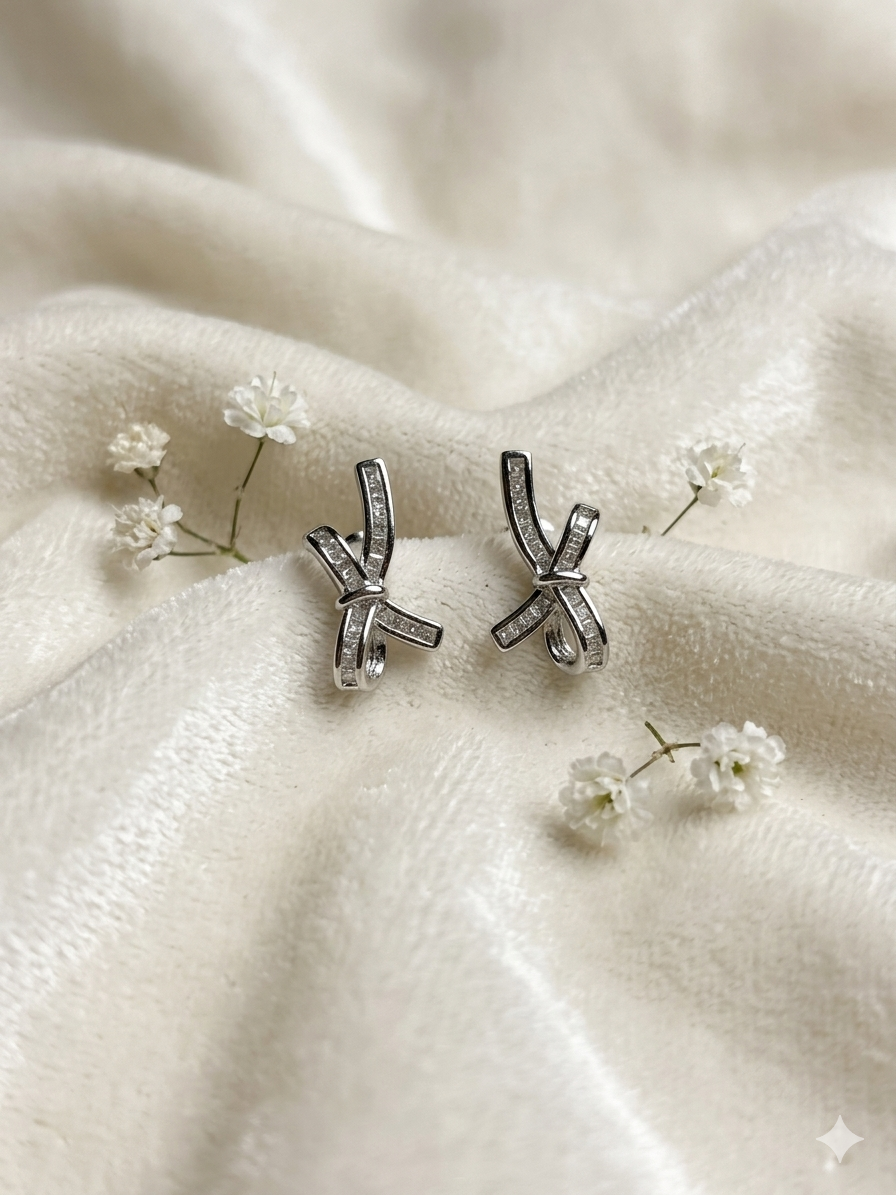 Ribbon Bow Tie Earrings