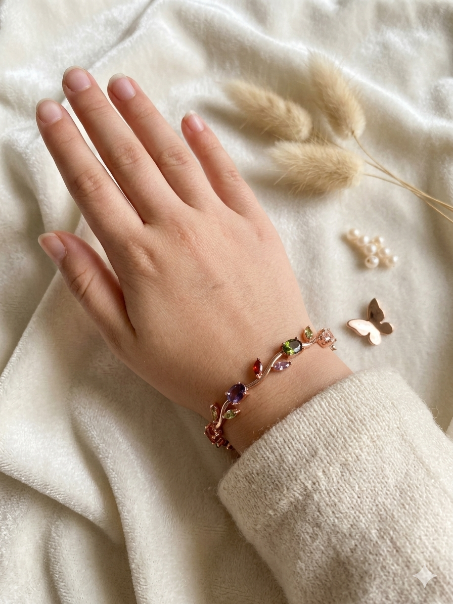 Tulip Bloom Multi-Color Link Bracelet